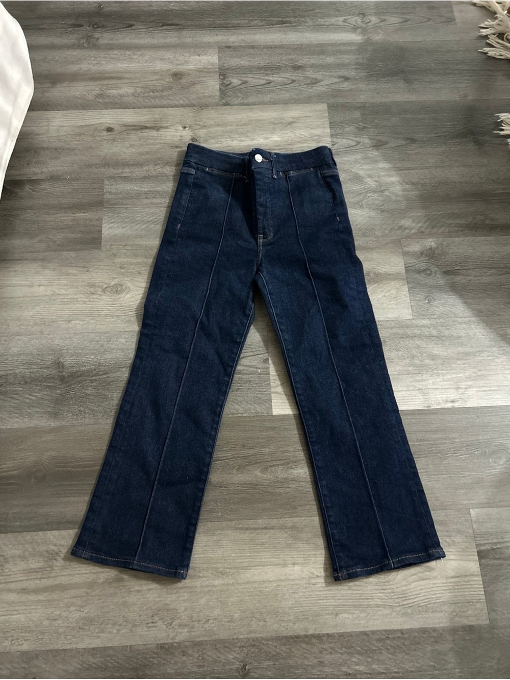 Women's Dark Blue High-Rise Straight Jeans